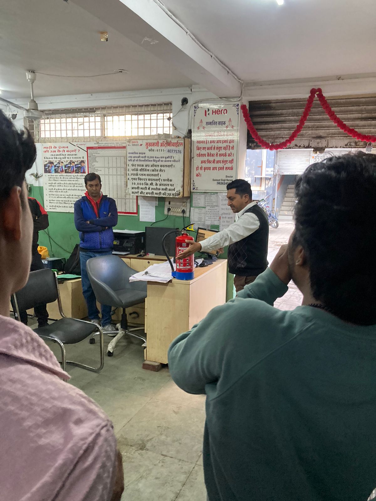 On-site fire safety briefing